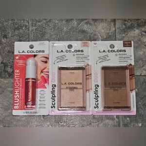 L.A. Colors Sculpting Duo - Highlight & Bronzer Set + Liquid Blushlighter BNIB